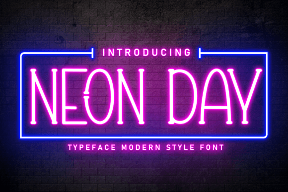 Neon Day Font for Dynamic Web Design