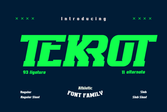 Tekrot: A Sporty Display Font for Creative Makers